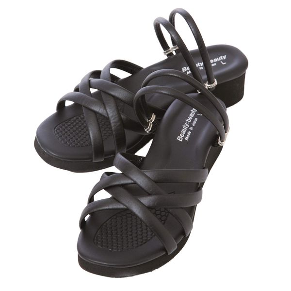 Cross Band Sandals for Beautiful Legs, M, Sandals, Mule Beautiful Leg Sandals, O Legs, Countermeasure, Corrective, Beautiful Legs, Legs, Legs, Foot Care, Posture Style, Black, Simple, Stylish, Cool, Easy to Walk, Non-Slip, Heel, 2.0 inches (5 cm), Office,