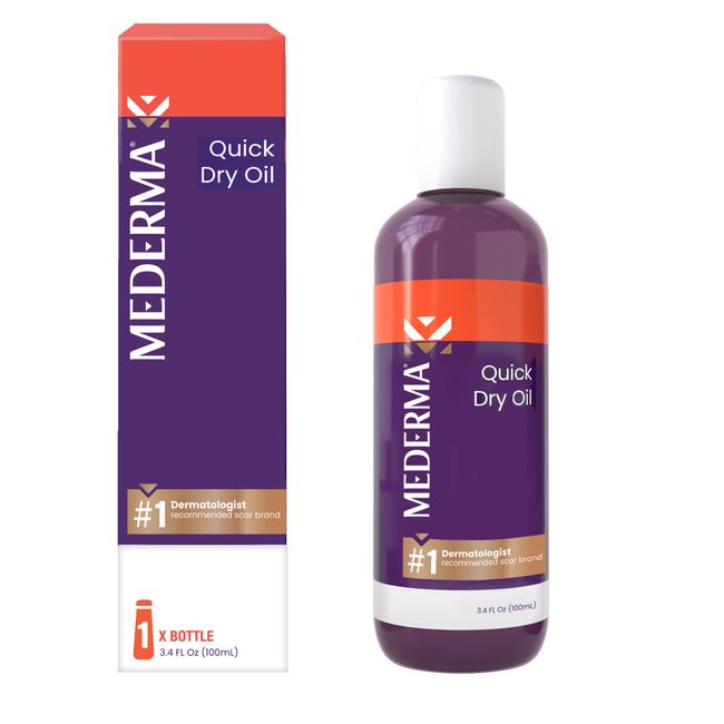Mederma Quick Dry Oil, Scar and Stretch Mark Treatment, Helps to Improve the Appearance of Scars and Stretch Marks, with Natural Botanical Extracts, Paraben Free, Fast-Absorbing, 3.4oz (100ml)