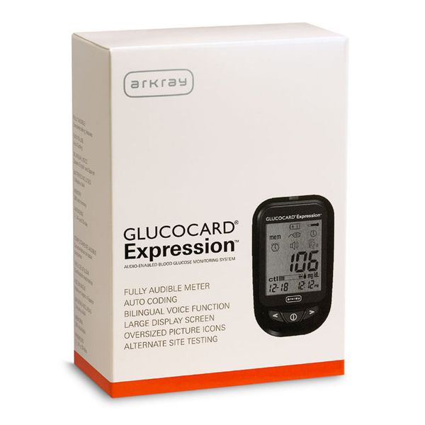 Arkray Glucocard Expression Talking Blood Glucose Monitoring System Kit