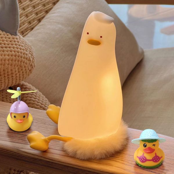 FAMIDUO Night Light, Duck Light, Interior Bedside Lamp, Kids, Dimmable, Timer, USB Charging, Touch Type, Room Light, Nursing Light, Torchiere Light, Lamp, Warm Light, Eye Friendly, Duck, Atmosphere,