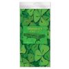 Beistle Shamrock Tablecover, 54' x 108' Plastic Rectangular Tablecloth, Green St. Patrick's Day Tablecloth, Irish Decorations
