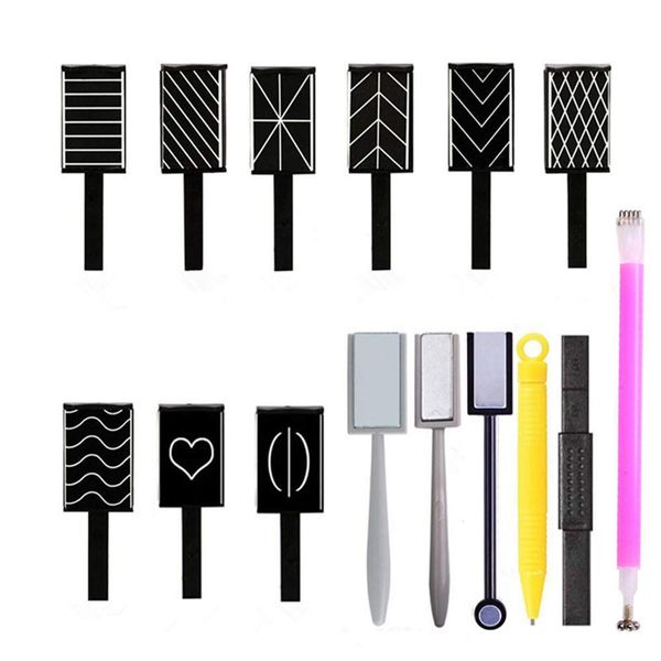 Shogpon 15 PCS Magnet Stick Magnet Pen Manicure Nail Art Tool for DIY Magic 3D Cat Eye Effect Powder Gel Nail Polish