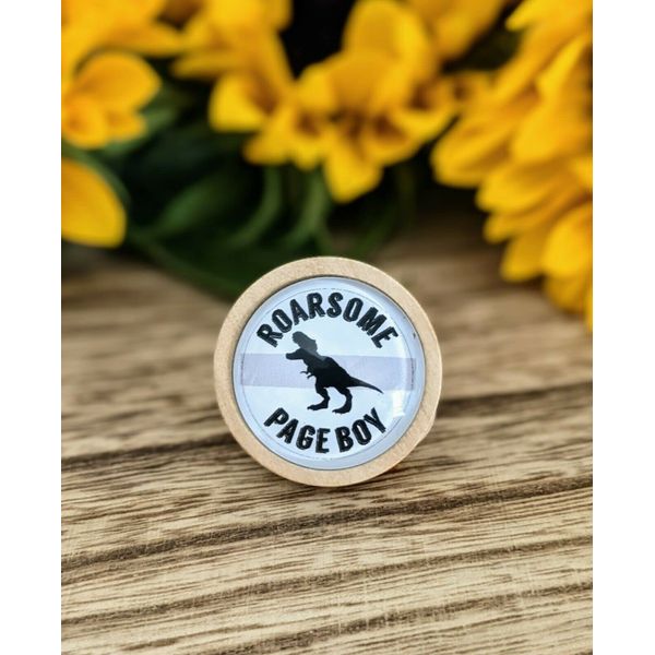 ROARSOME Badge Page Boy, Ring Bearer, Usher Wedding Gift (Page Boy)