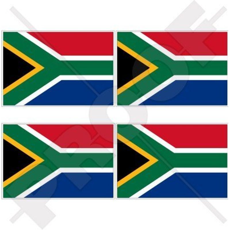 Lot 4 Autocollants Vinyle Drapeau Botswana + Blason - 50mm, Imperméables & Résistants, Idéal Voiture, Vélo, Ordinateur, Casque