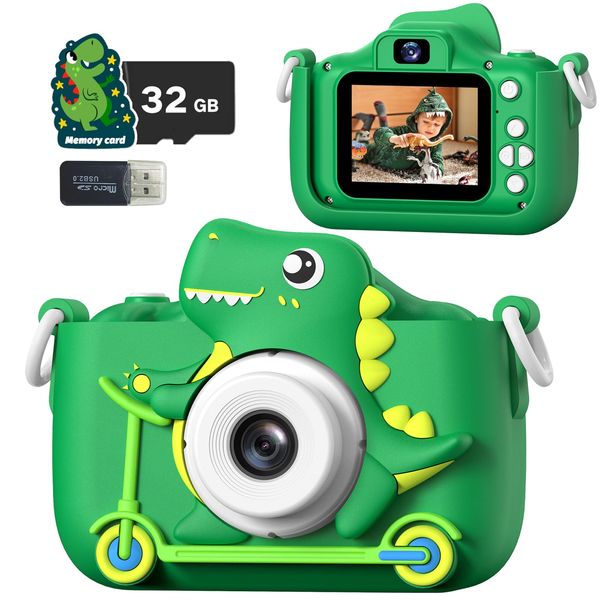 Teslahero Kids Camera Toys,Children Digital Video Camera Gift for Girls Boys 3-12 Age Kids,Chritmas Birthday Festival Present for 3 4 5 6 7 8 9 10 11 12 Year Old Toddler Child (Green)