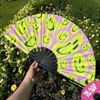 Distorted Smiley Fan/Drag Fan/Clack Fan/Festivals/Drag Queen