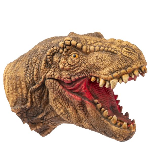 Yolococa Dinosaur Hand Puppet Toys,Soft Rubber Realistic Raptor Dinosaur Head Tyrannosaurus Rex,1 PCS