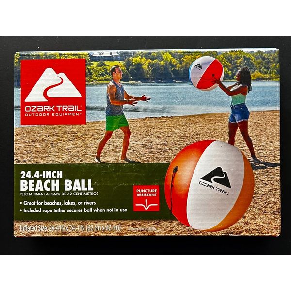 Ozark Trail 24.4-inch Beach Ball with Rope tie, for Pools and Lakes