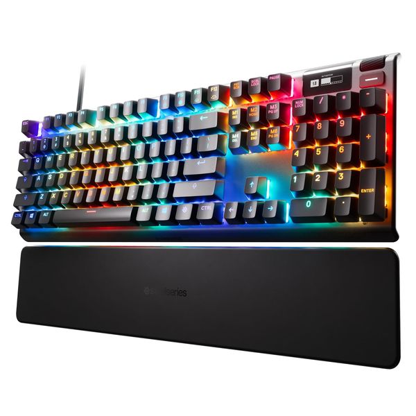 SteelSeries Apex Pro HyperMagnetic Gaming Keyboard — Adjustable Actuation — OLED Screen — RGB – USB Passthrough​