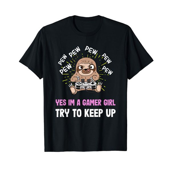 Womens Gamer Sloth Gaming T-Shirt