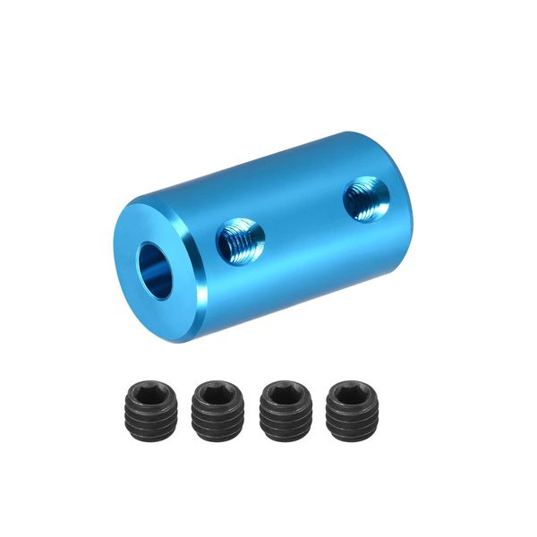 DMiotech 5-6mm Bore L25XD14 Rigid Coupling Shaft Coupling Joint Connector with Screws Aluminum Alloy Motor Shaft Connector for 3D Printer Blue