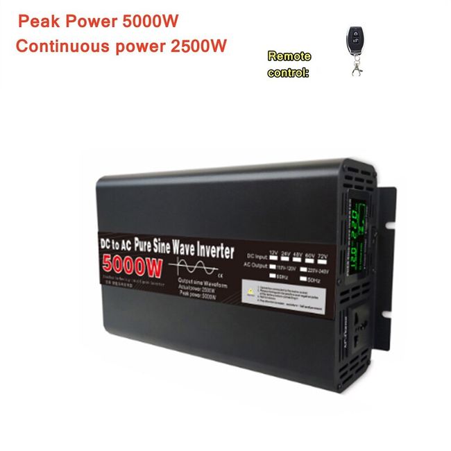 Inverter 2500W, 12V/220V + remote control