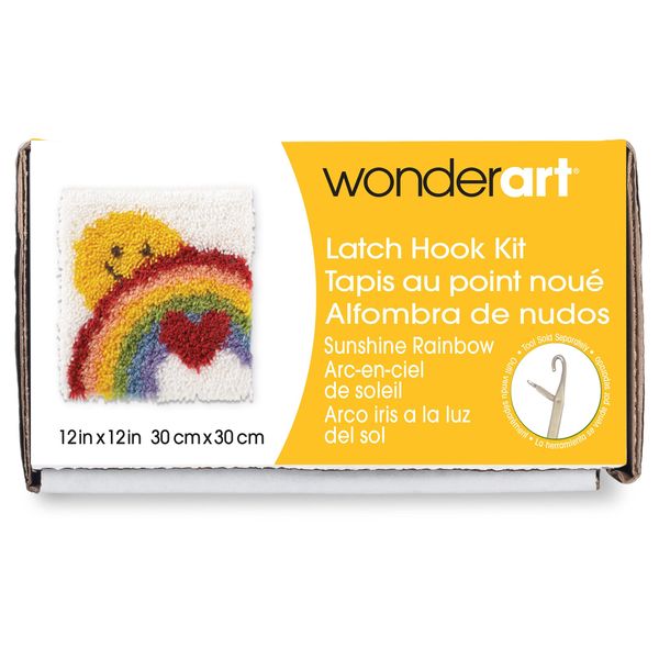 Wonderart Sunshine Rainbow Latch Hook Kit, 12" X 12"