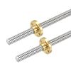 DMiotech 2 Pack 150mm Fully Thread Rod T8x4mm Lead Screw with Brass Nut Kit for 3D Printer, CNC Machine
