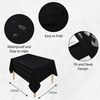 Table Cloth Tablecloths Square and Rectangular Premium Fabric Tablecloth, Waterproof & Wipeable Table Covers - Washable Long Table Cloths, Extra Large (Black, 137x137cm)