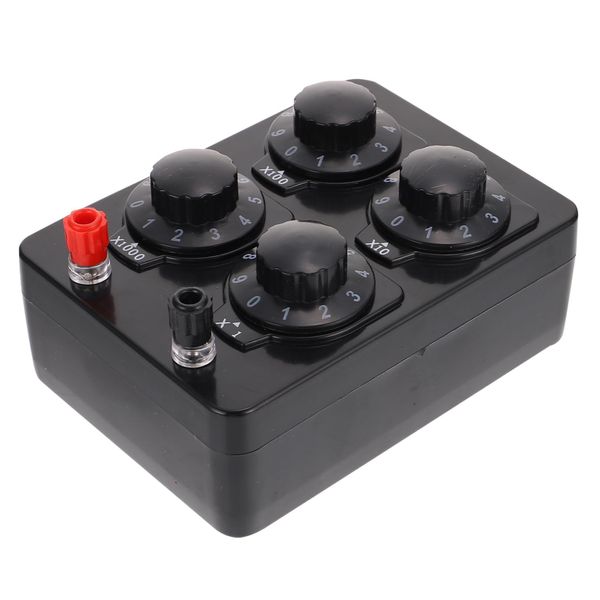 TOPPERFUN 0-9999 Ohm Simple Resistor Box, Decimal Adjustable Variable Resistance Box, Physics Experiment Resistor Containerfor Electrical Experiment Teaching