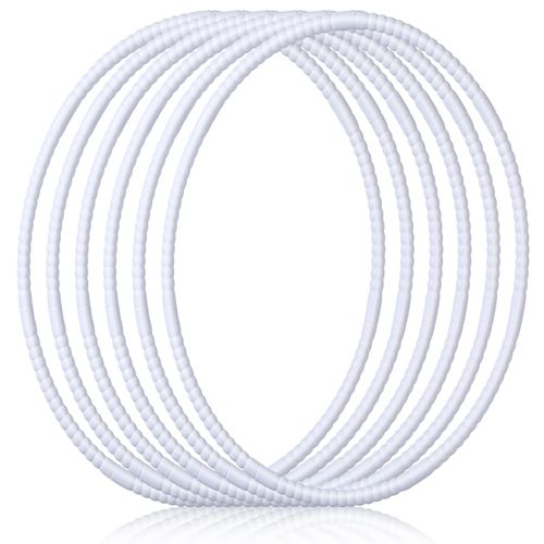 Shappy 6 Pcs Exercise Hoop Detachable Adjustable Plastic Toy Hoop Playground Toys Colored Hoop Circles for Teens Games Gymnastics Dog Agility Equipment Party Decor(28 Inch,White)