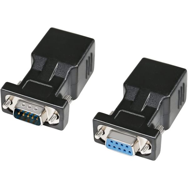 DTECH 2 Pack RS232 RJ45 Converter Serial Adapter DB9 D-Sub 9 Pin Female ...