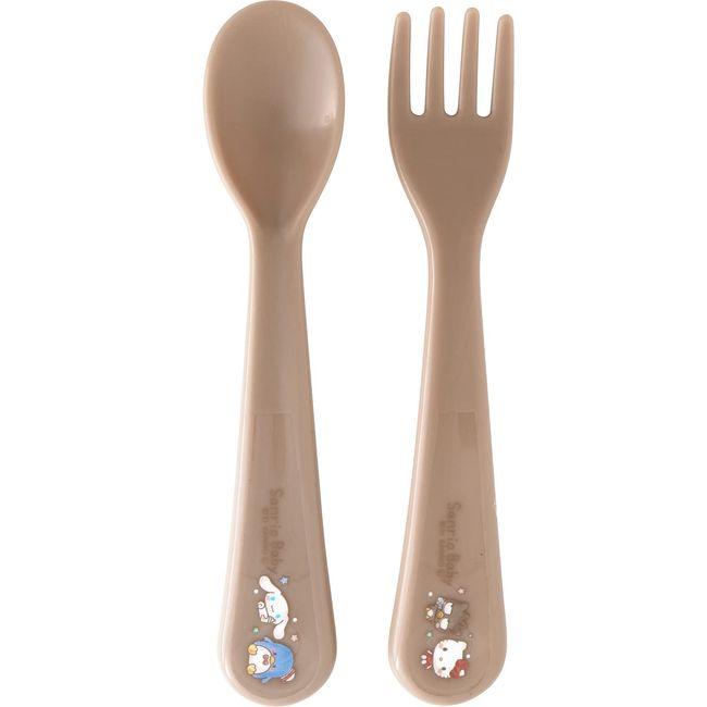 LEC Sanrio Baby Children's Antibacterial Spoon & Fork Set, Microwave, Dishwasher, Boiling Disinfection, OK