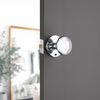 Infinity Decor Pair of Polished Chrome Solid Brass Victorian Round Mortice Door Knobs - Pull Handles Set for Internal and External Doors