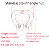 6Pcs 304 Stainless Steel Eye Nut M10 Ring Triangle Shape Thread Eye Nut Ring Lifting Eye Nuts Eyelets