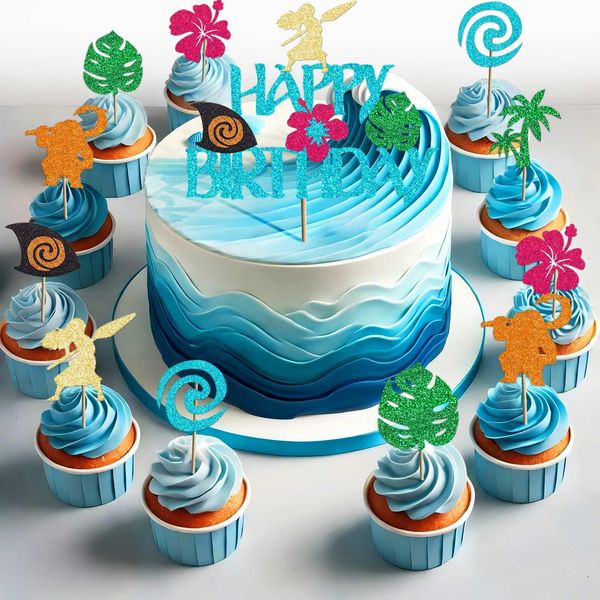 INACORN 49PCS Moana Cake Topper - Perfect Baby Moana Birthday Decorations for a Memorable Moana Themed Party - Stunning Moana Cake Decorations & Moana Cupcake Toppers