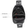 Polare Cowhide Leather Waterproof Casual Daypack Sling Shoulder Chest Crossbody Bag For Men Black-large