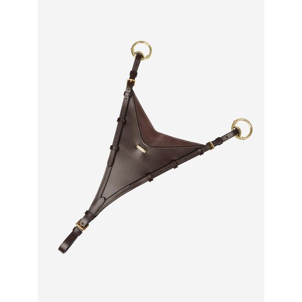 LeMieux Bib Martingale Attachment - Fully Adjustable - Leather - Havana/Brass - Cob