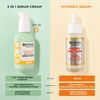 Garnier Vitamin C Serum Cream, 2in1 Formula With 20% Vitamin C serum & SPF 25 Moisturiser, Hydrate & Reveal Bright Glowing Skin, Organic & Vegan Formula, 50ml