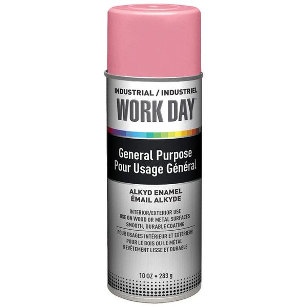 WORK DAY A04407007 Spray Paint Primer,Gloss,Pink,10 oz 800T27