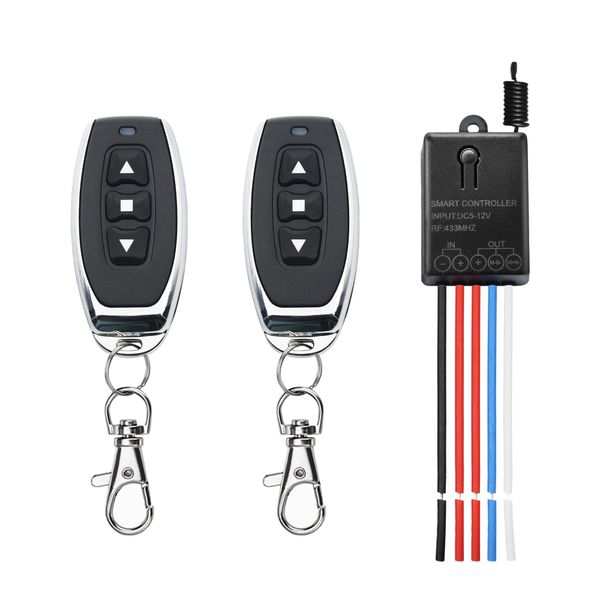 12V Forward Reverse Remote Control Switch,Mini Forward Reverse Switch,DC 5V to 24V Linear Actuator Controller,Linear Actuator 12V Wireless Remote,Up to 164 Ft Range for Motor,Electric Curtains