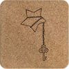 'Star with Key Chain' Square Cork Trivet/Pot Stand (TR00027174)