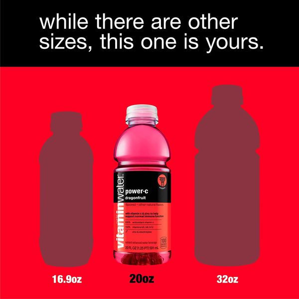 Vitaminwater Power-C Electrolyte Enhanced Water W/Vitamins, Dragonfruit Drink...