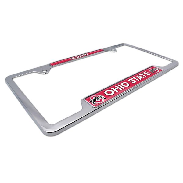 Officially Licensed Premium Shiny Chrome Metal License Plate Frame - Second Generation - Alumni Version (Ohio State)