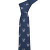 King & Priory Navy Blue Embroidered Skull Tie