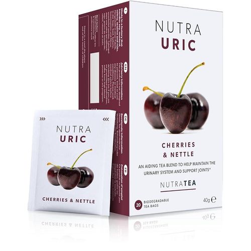 124877 NUTRAURIC - Uric Acid Cleansing and Kidney Support Tea with Cherry Nettle Turmeric, 20 Bags Herbal Tea by Nutra Tea