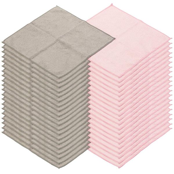 Sichler Beauty Kosmetik-Tuch: 40 Mikrofaser-Kosmetiktücher zur Gesichtspflege, rosa/grau, 30 x 30 cm (Mikrofasertücher, Microfasertuch, Wellness)