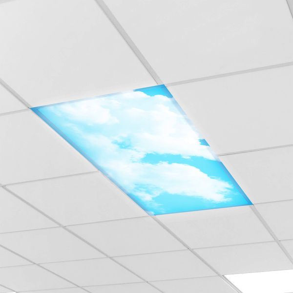 Educational Insights Calming Clouds Light Filters 4-Pack, Fluorescent Light Covers, Easy Install For Office, Hospitals, Home & Classroom Supplies