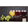 PRINTED NYLON RUG (nonskid back)(18"x30") 3 WINE GLASSES & GRAPES, rectangle, KH