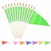 XCFH Small Solid Plain Green Pennant Stick Flag Mini Triangle Blank DIY Graffiti Hand Held 5x8 Inch Flags Decorations 12 Pack