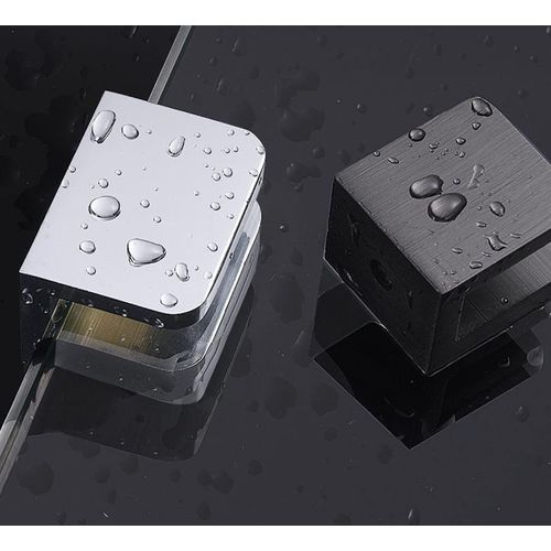 X-AT Brass Glass Clamp,U-Clamp for Fixing Glass Panel and Door of Shower,Suitable for 10-12mm Glass,4 Pack, Black 10-12mm