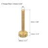 sourcing map 5Pcs Brass Knurled Thumb Screws, M3x25mm Flat Grip Bolt Knobs Fasteners for Electronic, Mechanical