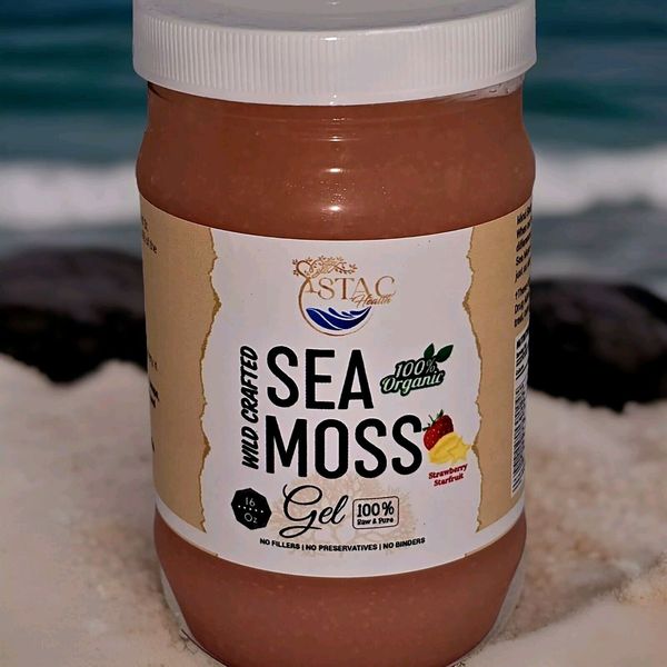 Strawberry Star Fruit Sea Moss Gel Raw  100% Wildcrafted Sea Moss 16oz.