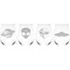 Space Alien stemless wine glass (set of 4)