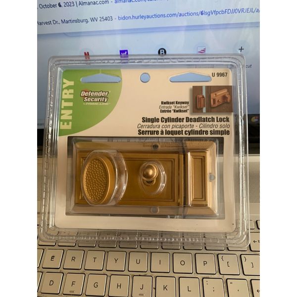 Door Lock, Entry, Single Cylinder Deadlatch Lock U9967 Primeline