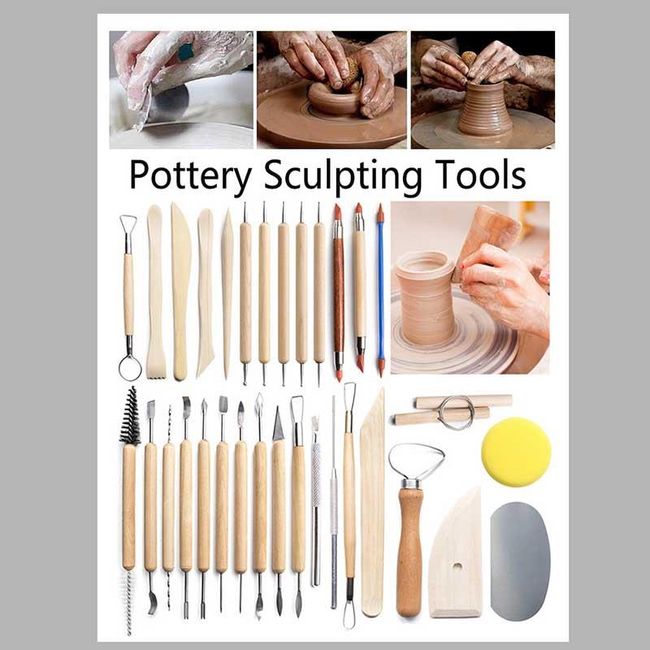 Pottery Sculpting Tools 32PCS Ceramic Clay Carving Tools Set for
