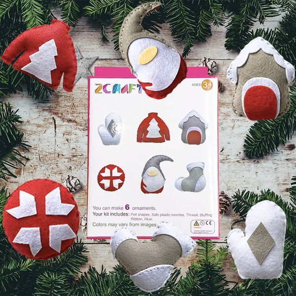 MOVEBO DIY Craft Sewing Kits for Christmas,Christmas Ornaments DIY Craft Kits for Kids (Christmas Ornaments DIY 1)