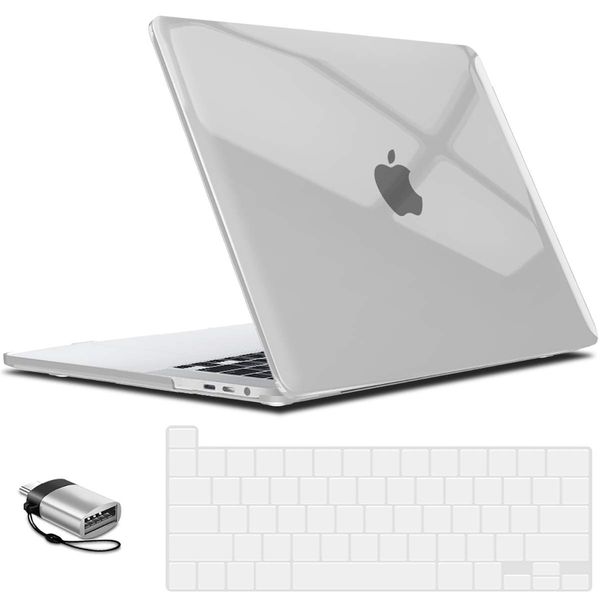 IBENZER Compatible with MacBook Pro 16 Inch Case A2141 Release 2020 2019, Hard Shell Case with Keyboard Cover & Type C Adapter for Old Version Mac Pro 16’’, Crystal Clear, T16CYCL+1TC