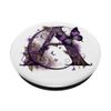 Customized purple butterfly monogram with letter A PopSockets Swappable PopGrip