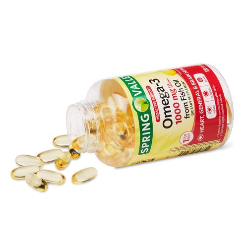 Spring Valley Omega-3 1000mg from Fish Oil Dietary Supplement, 120 Softgels